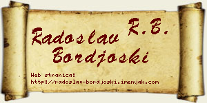 Radoslav Borđoški vizit kartica